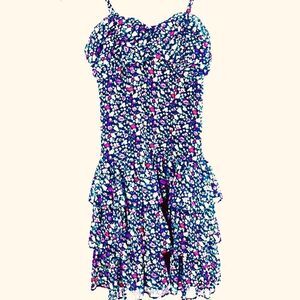EXPRESS Floral ruffled dress with removable straps